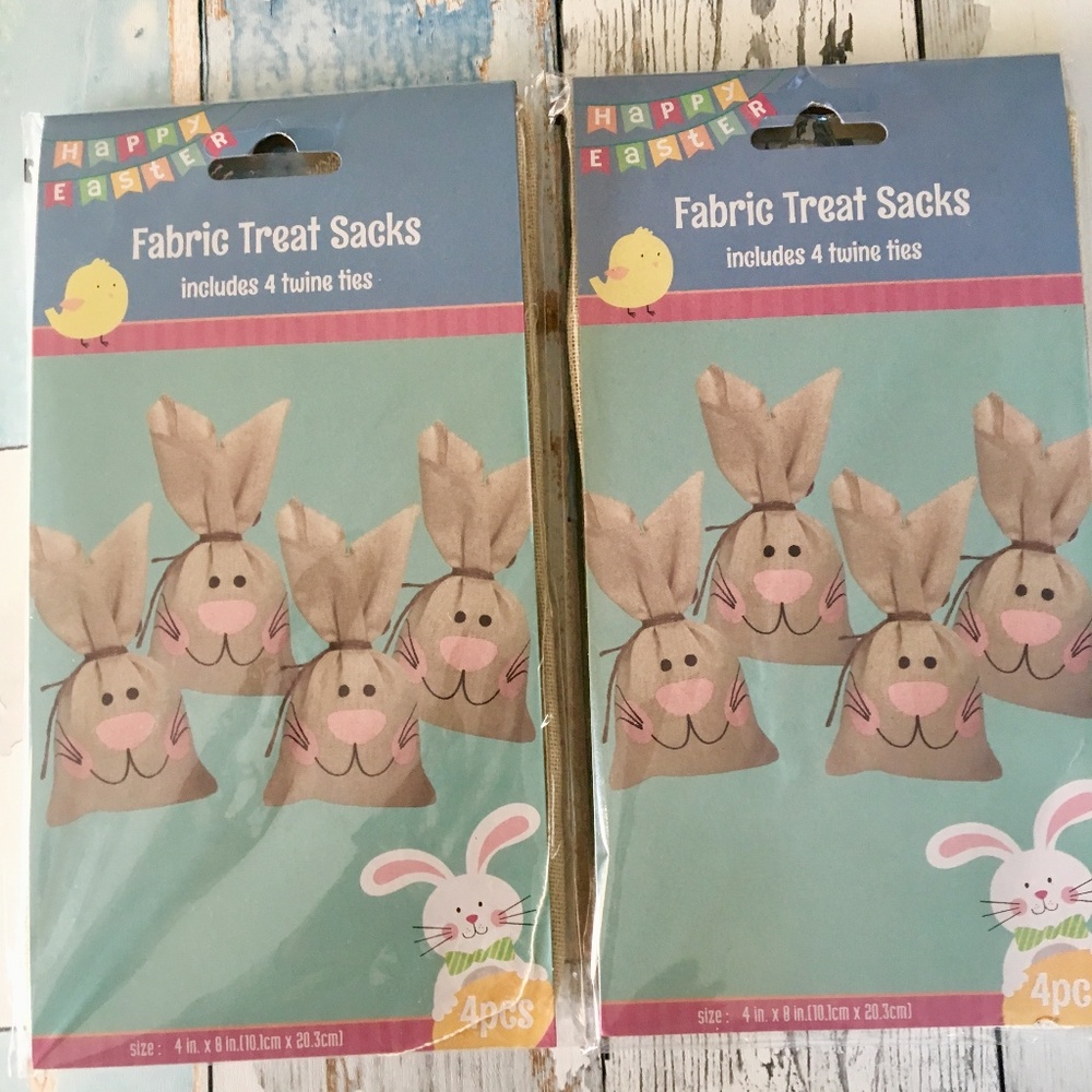 Cute Fabric Bunny Treat Sacks~8 Total~With Ties